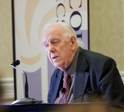 Alasdair MacIntyre speaks at the dCEC's 2022 Fall Conference